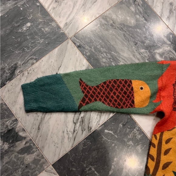 Colorful Fish Pattern Wool Sweater - Picture 4 of 7